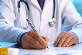 Picture of doctor posed by model.