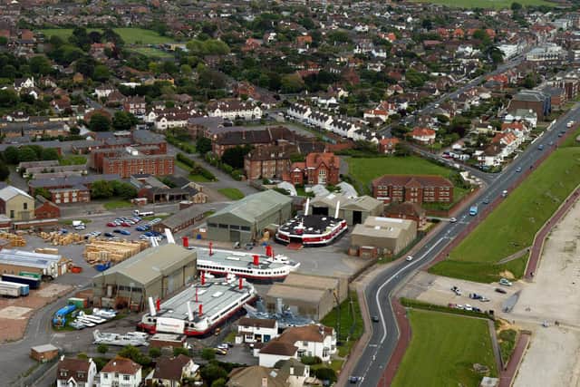 Aerial view of former naval base HMS Daedalus in Lee on Solent which is now managed by Defence Estates taken 24th May, 2003. Picture: Chris Ison/PA. 