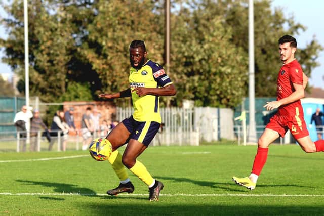 Nick Dembele in possession. Picture: Tom Phillips