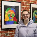 Morgan Pople with her artwork, which was inspired by emotions and colour psychology.