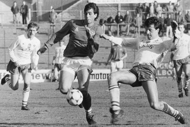 Pompey's Neil Webb evading a challenge during Saturdays 5-1 win over Oldham, 1985. The News PP4522