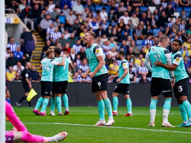 Colby Bishop claimed he scored Pompey's second but it still remains as a Michael Jacobs goal.