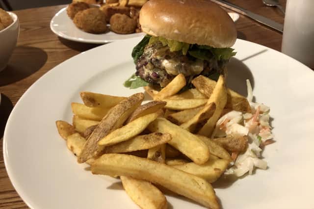 A burger from the Clarence Pier Brewers Fayre in Southsea