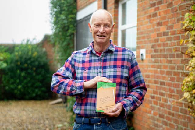 Alan Pilcher has been living with dyslexia his whole life - but not knowing what it was as a child, was chastised for his bad grades and atrocious spelling. Now 72, he has written his first novel, using his mobile phone.
Pictured: Alan Pilcher with his book outside his home in Gosport.
Picture: Habibur Rahman