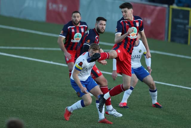Tommy Wright appears to take a boot in the face. Picture: Dave Haines)