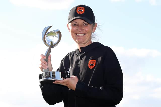 Southern Vipers head coach Charlotte Edwards poses with the trophy named in her honour. Picture by Bradley Collyer/PA Wire.