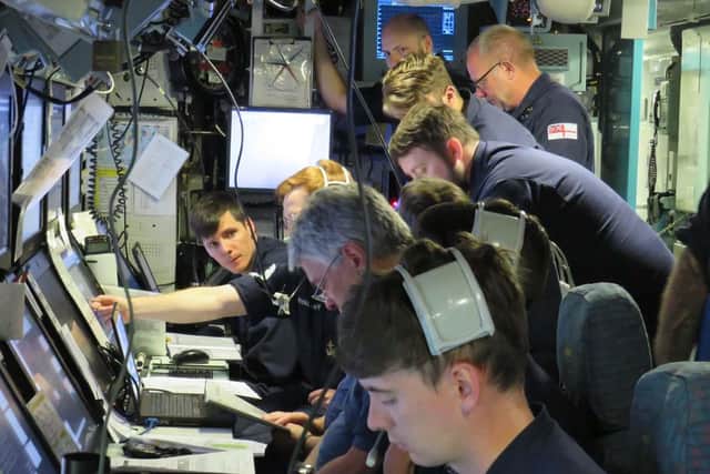 Crew on-board HMS Audacious during firing trial. Photo: Royal Navy