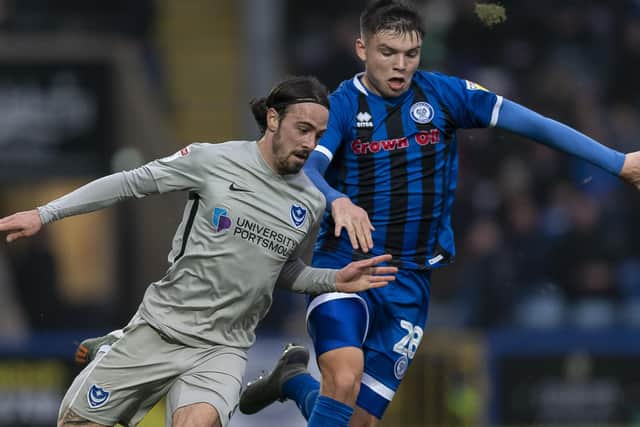 Ryan Williams in action against Rochdale last season. Picture: Daniel Chesterton/PinPep