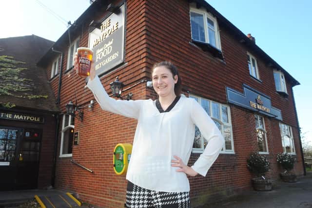 The Maypole pub and Katie Haley-Roebuck 
Picture: Sarah Standing (070422-771)