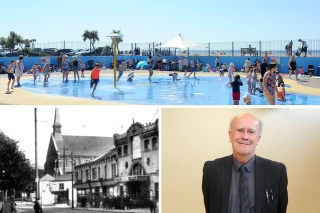 Gosport splash park, the former Criterion cinema and borough council leader Peter Chegwyn