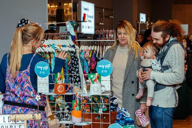 Shoppers browsing at the We Create Christmas Market which took place in the former Dorothy Perkins unit at the Cascades Shopping Centre in Portsmouth on December 9-10 2023. Picture by Joe Watson