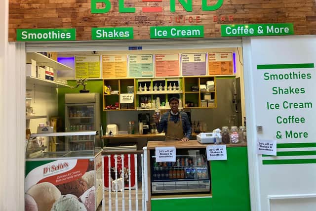 Michael Noor, owner of Blend Juice Bar in Cascades Shopping Centre, Portsmouth. Picture by Steve Deeks