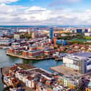 Aerial view of Gunwharf Quays