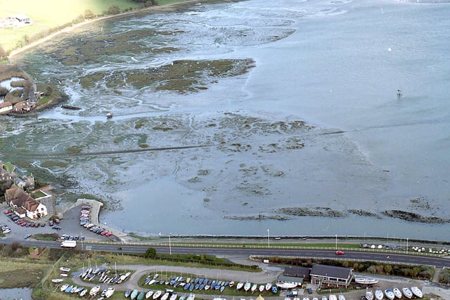 Langstone Bridge and harbour in 1998