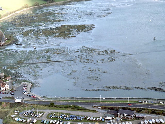 Langstone Bridge and harbour in 1998