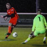Lee Wort scored his 36th league and cup goal of the season for Portchester at Brockehurst. Picture: Stuart Martin (220421-7042)