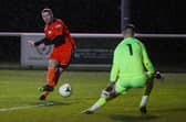Lee Wort scored his 36th league and cup goal of the season for Portchester at Brockehurst. Picture: Stuart Martin (220421-7042)