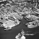 Aerial view of Old Portsmouth in the 1990s