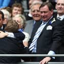 Harry Redknapp embraces owner Sacha Gaydamak following Pompey's FA Cup final triumph in May 2008, with chief executive Peter Storrie looking on. Picture: Nick Potts