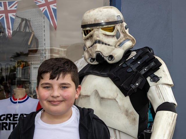 Star Wars day was celebrated in full force on Thursday afternoon at Vanguard Comics with characters from the movies posing for photos with fans.
Pictured - Noah Bunce, 10
Photos by Alex Shute