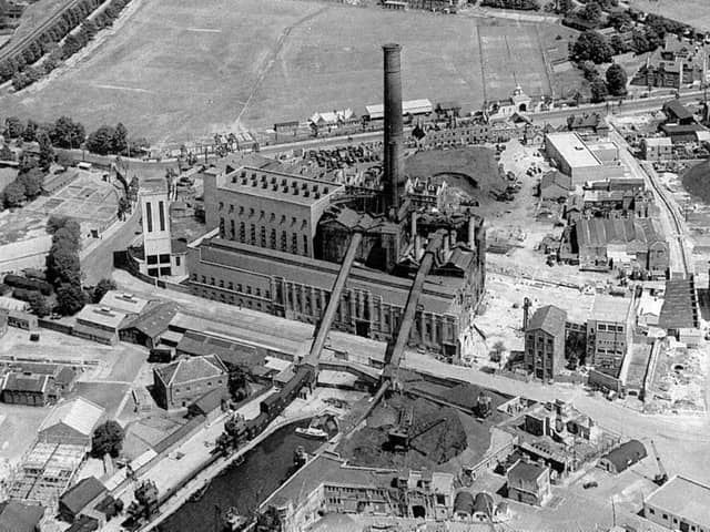 One chimney. No! Not being demolished. A new extension to Portsmouth power station, Old Portsmouth, under construction in 1949. Picture: Simmons Aerofilms/Mike Nolan Collection