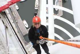 ‘Pocket Rocket’ Ellena Demetriou abseiling down the Spinnaker Tower