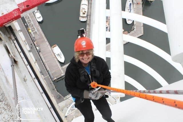 ‘Pocket Rocket’ Ellena Demetriou abseiling down the Spinnaker Tower