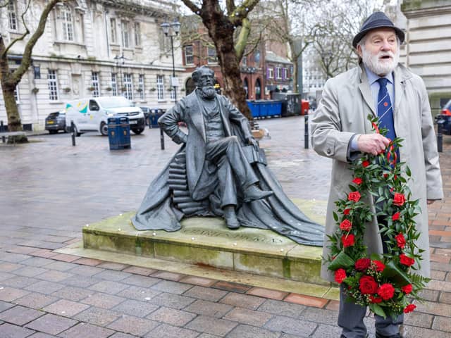 Professor Tony Pointon next to the Charles Dickens Statue in the Guildhall  Picture: Marcin Jedrysiak