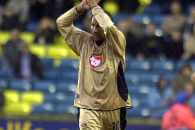 Paul Merson thanks the Millwall fans who gave him a standing ovation for his Pompey performance in March 2003. Picture: Steve Reid
