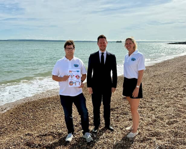 Stephen Morgan MP,  Katy Sexton MBE and Oliver Stubbs