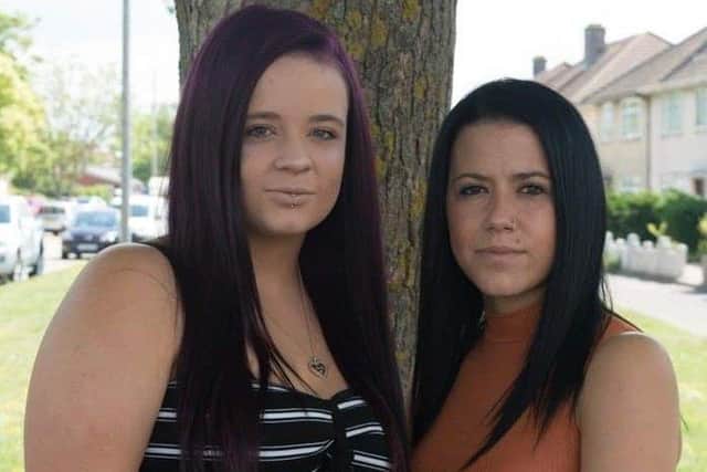 Kelly-Anne Case (right) with her sister Kerry (left).