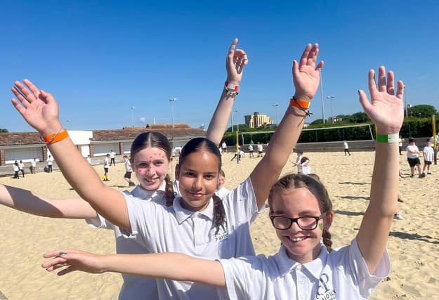 Priory School in Southsea, held its sports day on Friday, June 21, 2024, on Southsea Common. Pictured is: Year 7 pupils.