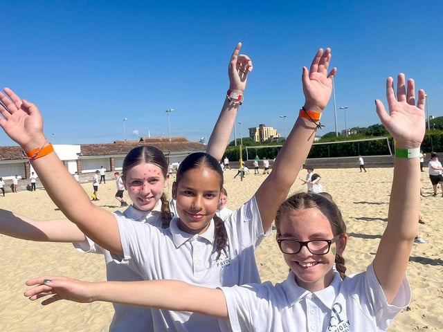 Priory School in Southsea, held its sports day on Friday, June 21, 2024, on Southsea Common. Pictured is: Year 7 pupils.