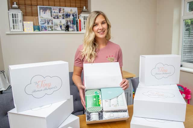 Holly Battle is a stay at home mum of 2 young children in Horndean and she decided to start up a practical hamper business, creating unique & useful hampers for bump, birth, baby & beyond. Picture: Habibur Rahman