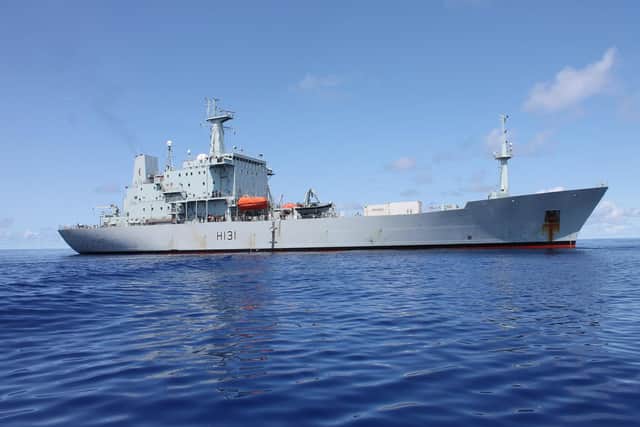 HMS Scott in calm Atlantic waters.
