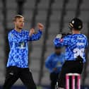 Danny Briggs, left, has been recalled by England after an absence of over seven years. Photo by Alex Davidson/Getty Images.