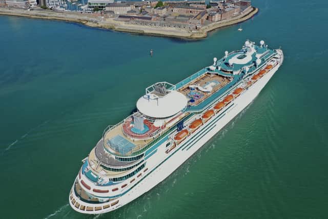 Royal Caribbean Majesty of the seas entering Portsmouth Harbour biggest ever to come to Portsmouth. Picture: Mark Cox
