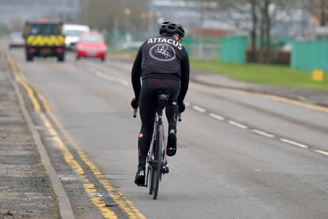 A cyclist wearing Attacus cycle wear out on a ride. Picture: Michael Gillen