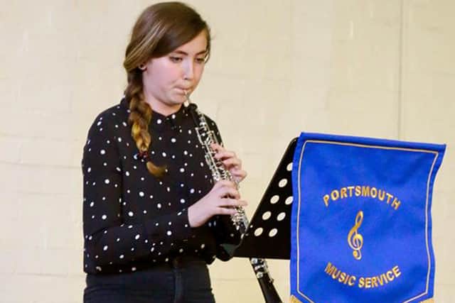 Ellie Leon playing her oboe. Picture: Joanna Leon/Portsmouth Music Hub