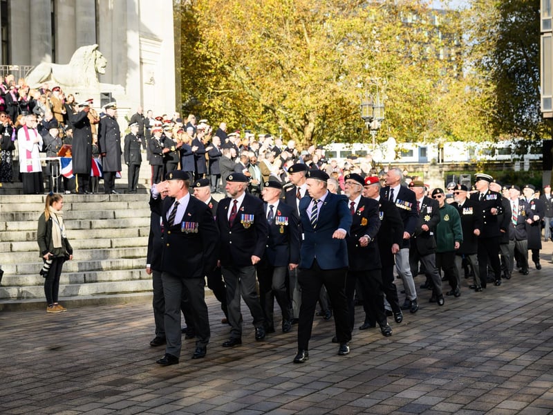 Pictured is: Veterans take the salute
Picture: Keith Woodland (121121-219)