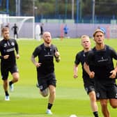Pompey continued their pre-season preparations on Thursday, with their first full training session. Picture: Sarah Standing (290623-8872)