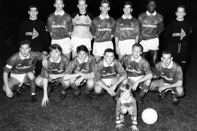 Pompey's 1990 youth team which defeated Liverpool on their way to reaching the semi-finals of the FA Youth Cup. Stuart Doling is pictured to the right of Darren Anderton in the front row