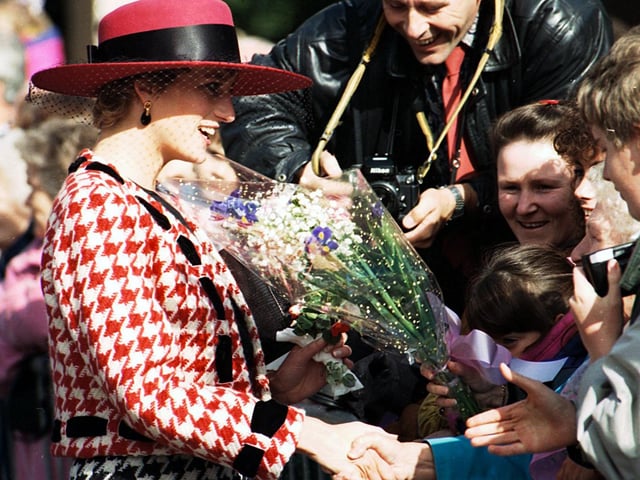 1992 Princess Diana stops to talk to people in Guildhall Square Portsmouth. Picture: Ian Hargreaves 3794-6