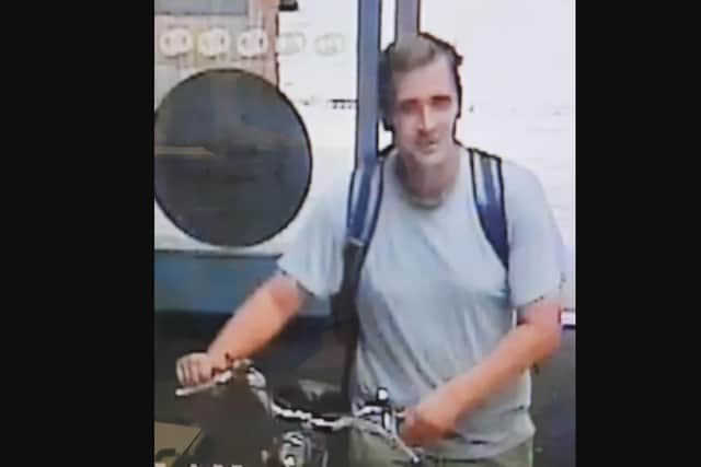 Police wish to speak to this man in connection with the theft from the Havant jewellers.