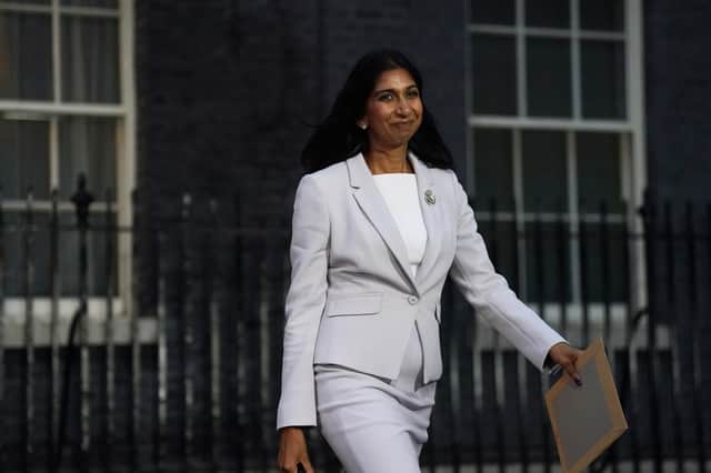 Newly installed Home Secretary Suella Braverman leaving Downing Street, London, after meeting the new Prime Minister Liz Truss. Picture: PA