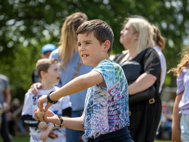 Families enjoying the entertainment