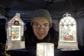 Tim Bulbeck, from Measure for Measure based in Stubbington, at the Lee-on-the-Solent Christmas lights.  Picture: Sarah Standing (291124-6892)