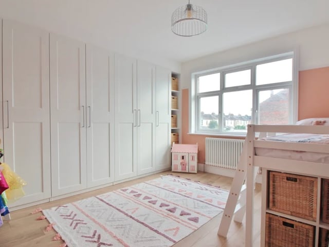 This property comes with three bedrooms, one bathroom and a reception room as well as a garden and a garage.