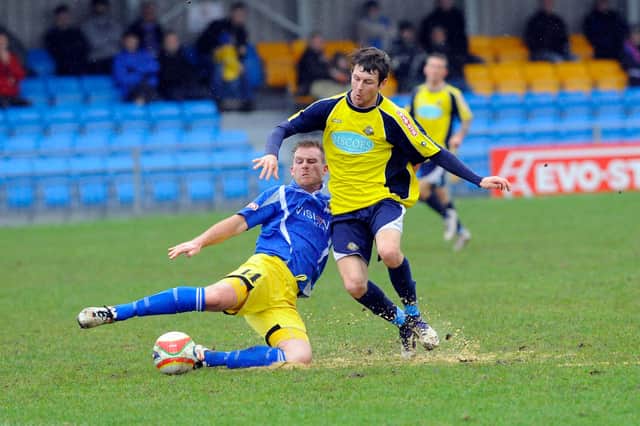 Dan Wooden in action during his first spell at Gosport Borough in 2012. Picture: Malcolm Wells