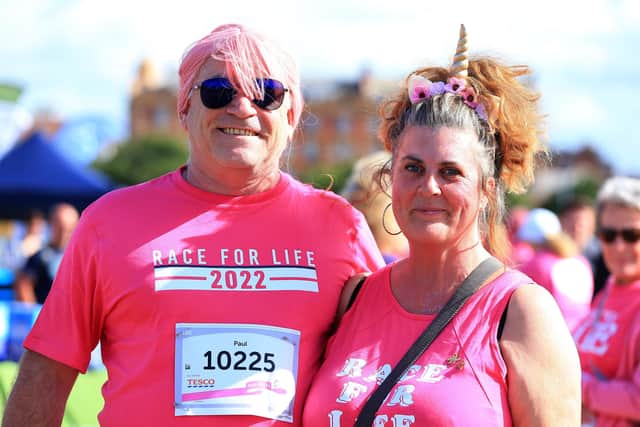 Paul Terry and Lorraine Tozer. Race For Life, Southsea CommonPicture: Chris Moorhouse (jpns 030722-08)